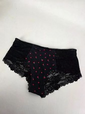 NWT Victoria's Secret Pink Cheeky Black Lace Cherry Print Womens Panties Small