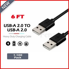 1-100 LOT USB Cable Type A Male to A Male High -Speed Data Transfer Charger Cord