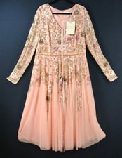 NWT, Mac Duggal LONG SLEEVE FLORAL EMBROIDERED 5594 in Pink Size 22 #MD057