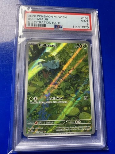 2023 Pokemon Mew En-151 166 Bulbasaur Illustration Rare PSA 9