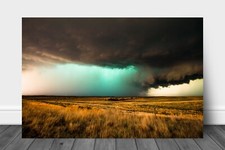 Storm Metal Print: Texas Panhandle Thunderstorm Teal Stormy Sky Weather Wall Art