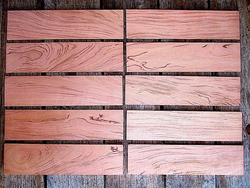 10 SANDED KILN DRIED THIN PIECES BLACK LINE SPALTED CHERRY 12" X 3" X 1/4" - Picture 2 of 2