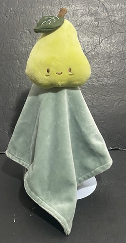Rene Rofe Baby Pear Security Blanket Green White Striped Velour Minky Lovey New - Picture 2 of 9