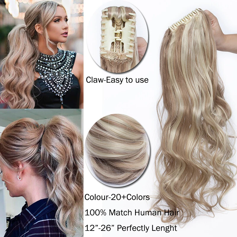 Klammer on Haarteil Zopf Pferdeschwanz Haarverlängerung Echt Braun Mis Extension - Bild 4 von 4