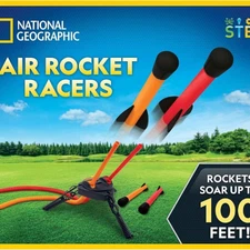 Launch Dueling Air Rockets up to 100Ft., Includes Launcher,4 Foam-Tipped Rockets
