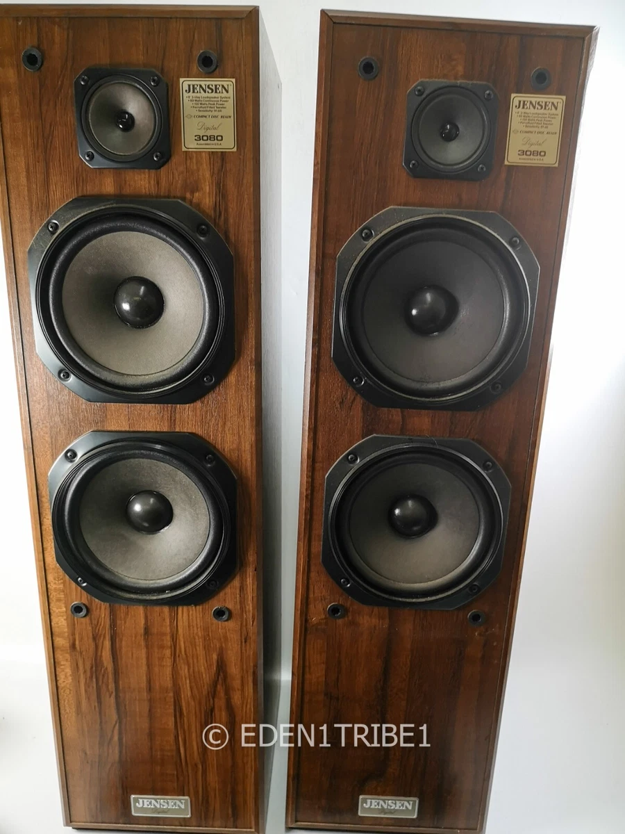 JENSEN 3080 Vintage Digital Tower Speakers Dual 8