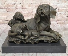Neuf Magnifiquement Conçu Large Véritable Bronze Labrador Retriever Statue