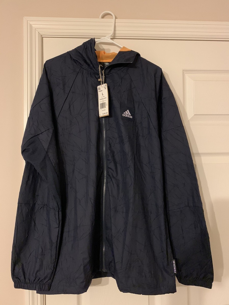 adidas W.N.D. Primeblue Jacket Blue Yellow FR8289 Men's Size Large