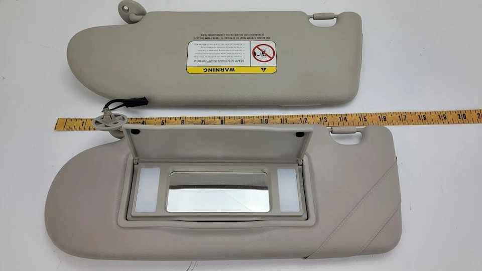 2005 Land Rover Freelander conjunto de 2 para-sol cinza com espelho e luzes - Imagem 3 de 3