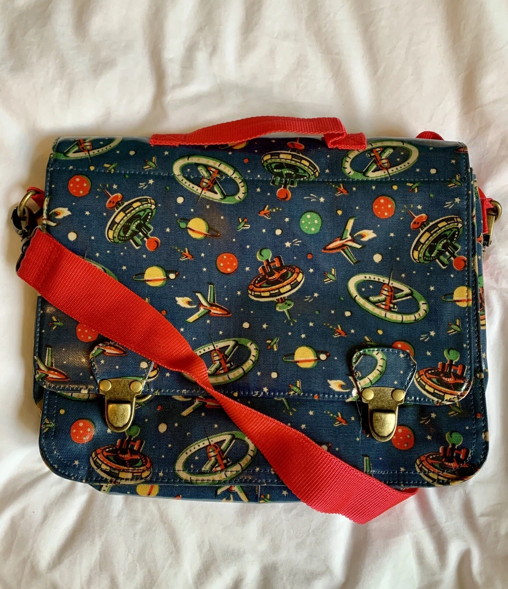 Cath Kidston Space Satchel Red And Blue Never Used 26cmx34cm