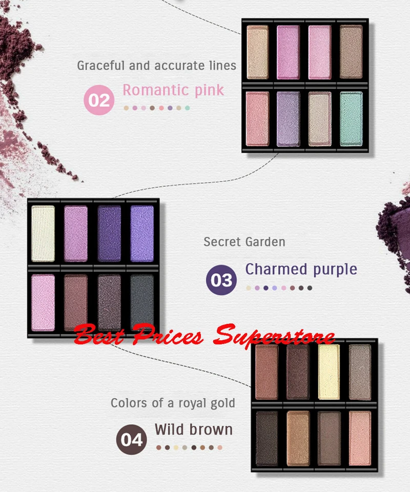 BIOAQUA FLARE Crystal Natural Eye Makeup – 32 Shining Romantic Shades w/ Mirror - Image 4 of 4