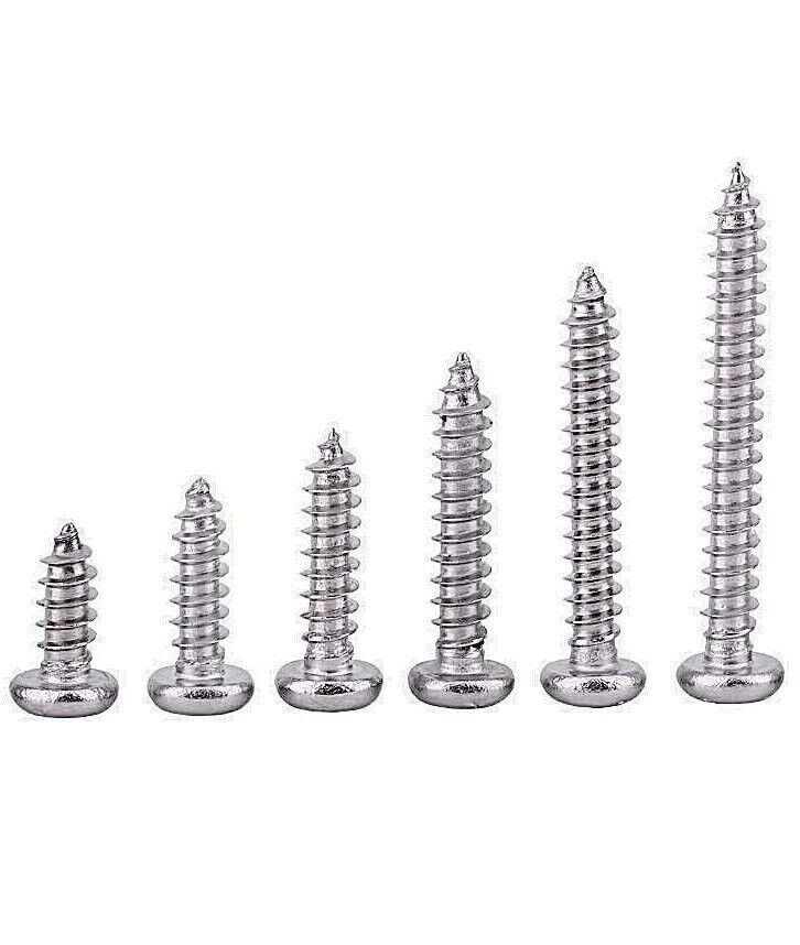 Kit 340 Viti Autoforanti Nere A Croce In Acciaio – 8 Misure Assortite In Scatola Per Legno, Metallo E Fai-da-te