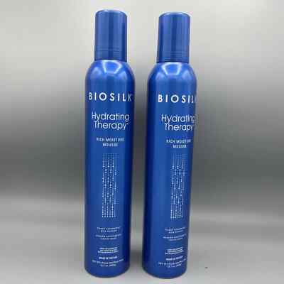 Biosilk Hydrating Therapy Rich Moisture Silk Free Mousse 12.7oz Lot of 2