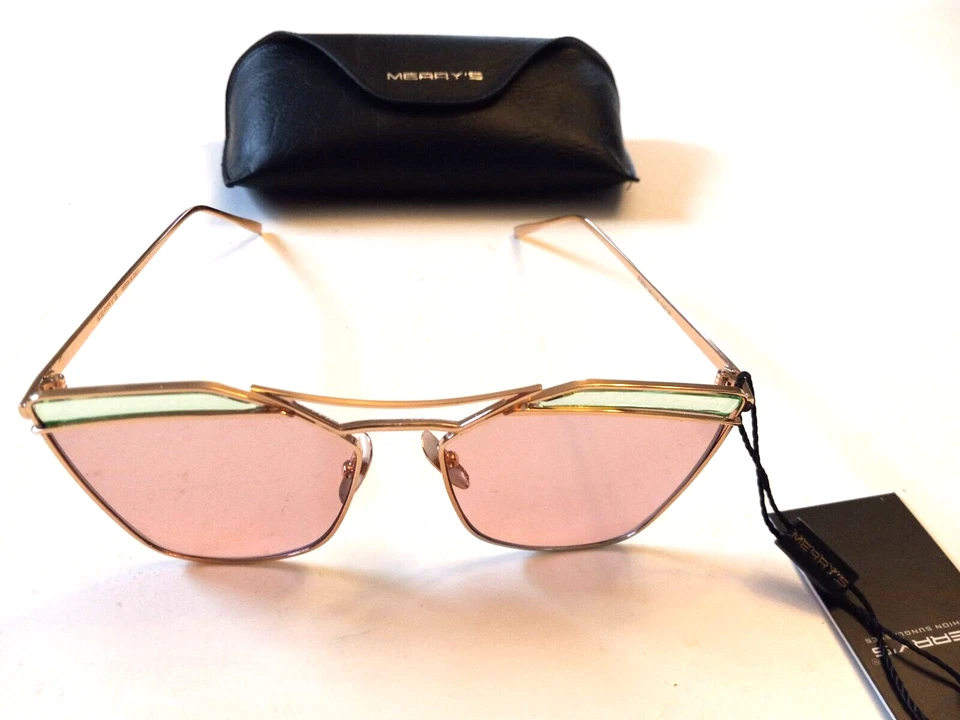 Óculos de sol feminino MERRY'S olho de gato rosa proteção UV400 S8287 novo na caixa - Imagem 2 de 3