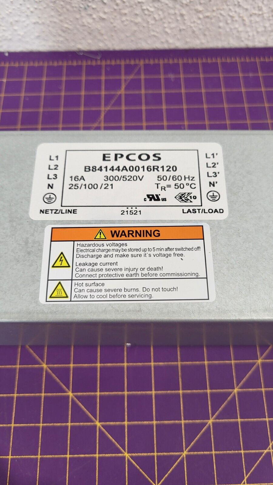 EPCOS B84144A16R120 EMV-Filter 3-phasig 9,4 mA 1.55