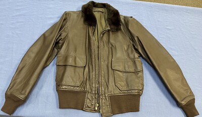Vintage Men's Leather Brown US Navy Flight Jacket