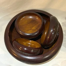 Hand Made Wood Salad Serving Bowl Set 