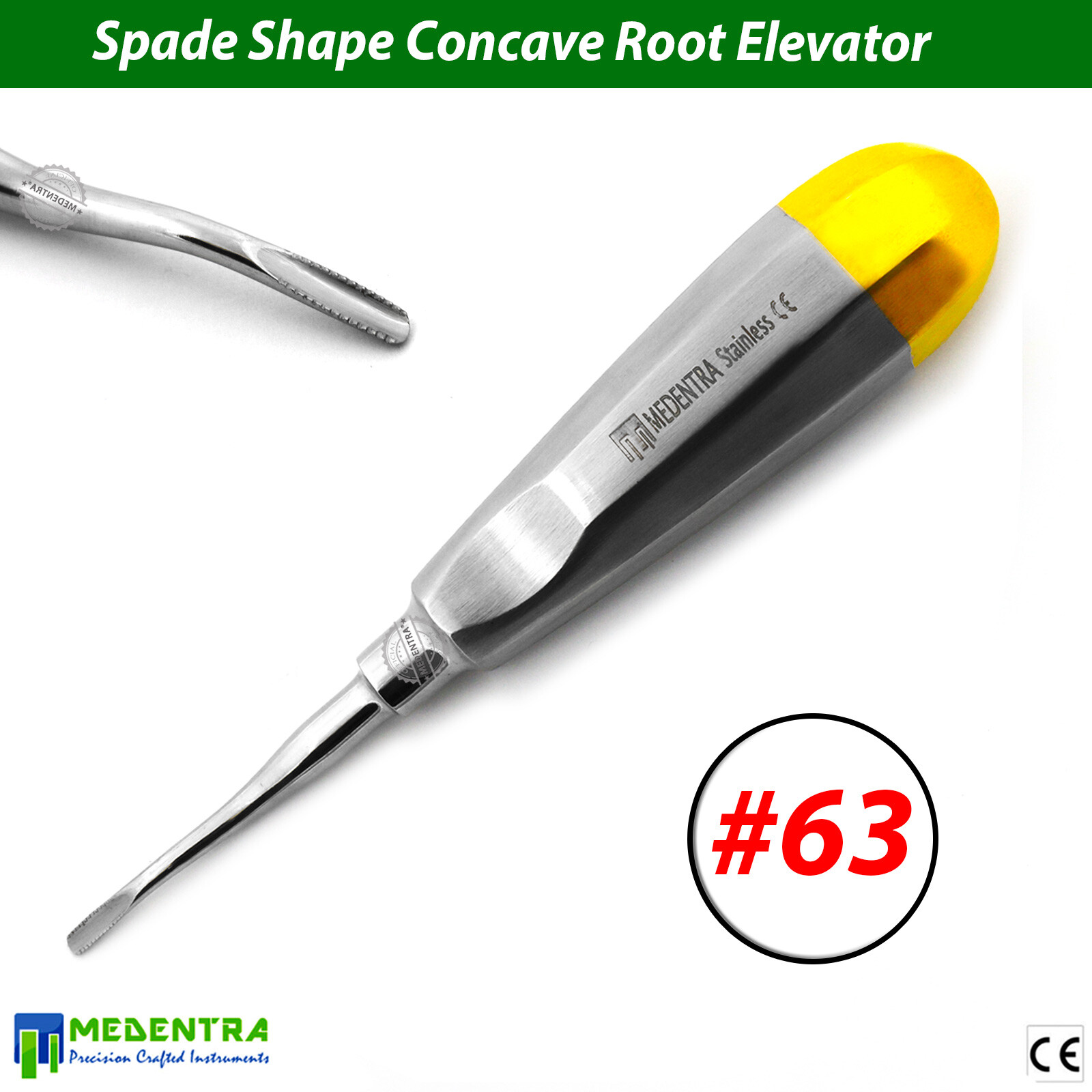 Spade Shape Root Elevators, No.63 Tooth Extraction, Dental Oral Surgery