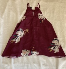 Amanda Uprichard Maroon Floral Tank/Sleeveless Blouse. Size Medium