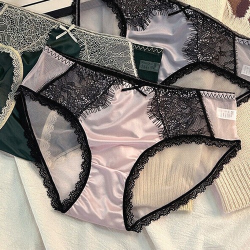 1-5 Pack Lot Underwear Sheer Lingeries Womens Vintage Lace Satin Knicker Panties