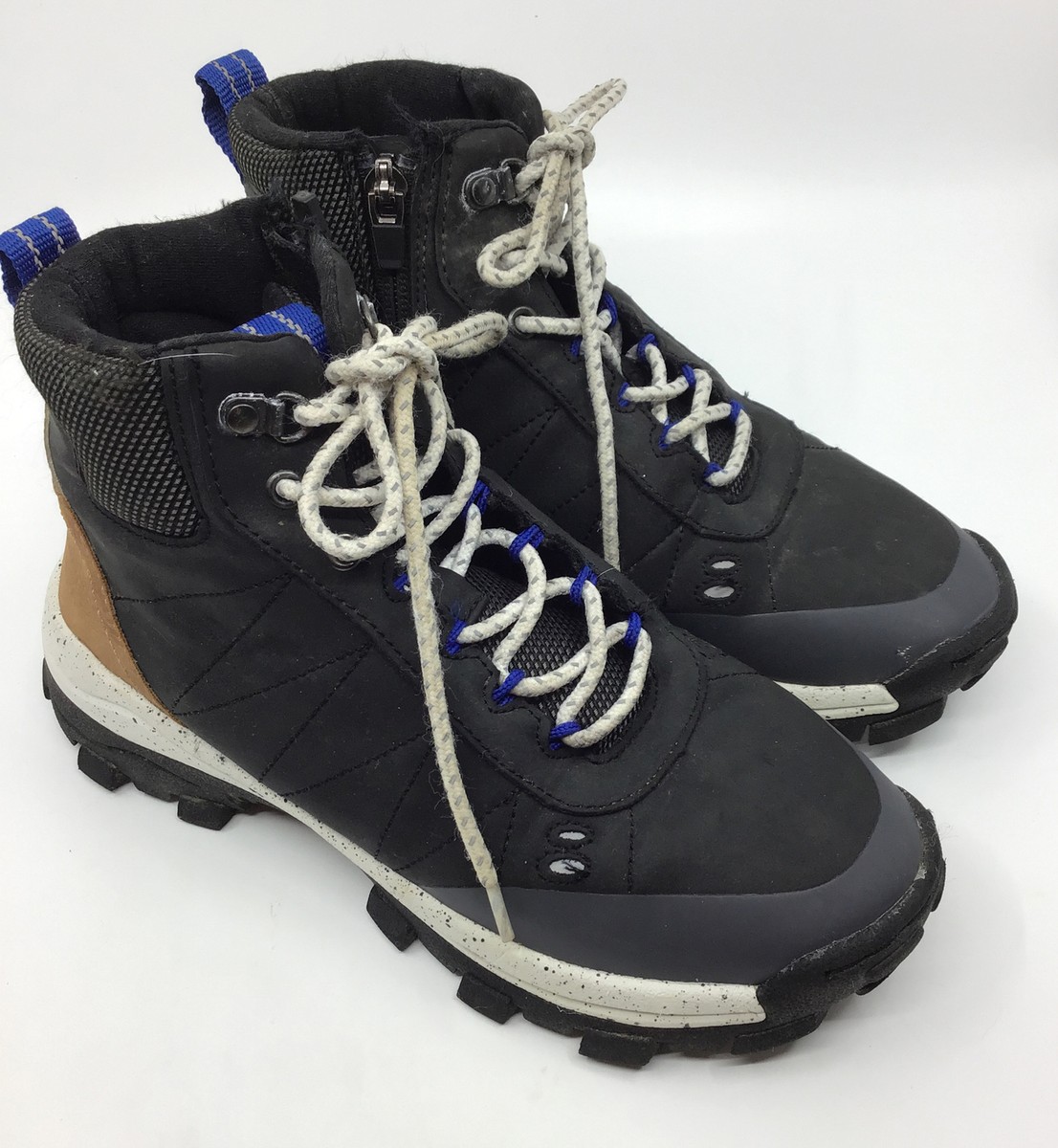Zara Youth Boys High Top Lace Up Sneakers Black/Brown Sz 37  display picture 1