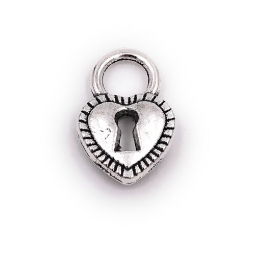Charm cuore buco della serratura catena accessori gioielli articoli fai da te  - Foto 1 di 1