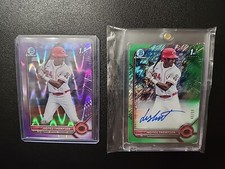 2022 Justice Thompson 1st Bowman Chrome Green /99 Auto + Puple Raywave/250