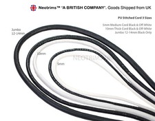 Faux Leather PU Cord Trimming Braid,Thick Jumbo 14mm,10mm & 5mm Rope String,Neo