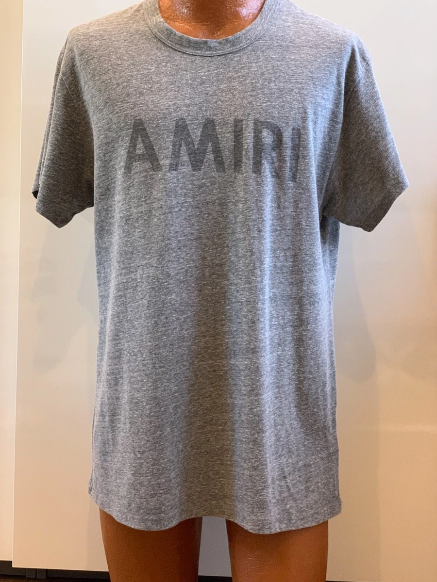 Amiri Grey Logo T-shirt in Gray for Men