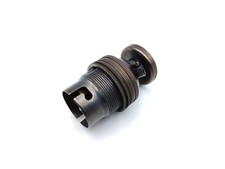 Unswitched pedestal lamp holder B22 large bayonet brass, antique, brushed x 1