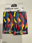 Samsonite 2 PACK Designer Luggage Tags Multi-Color Pattern NWT VECTOR FUNK PRIDE