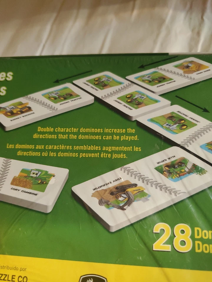 New John Deere Johnny Tractor & Friends Dominoes 28 Dominos Ages 3+ Game Memory  - Image 4 of 4