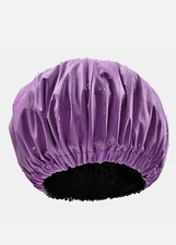 Large Shower Cap Waterproof Satin Lined Adjustable Shower Cap Lavender