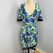 Marilyn Monroe Dress Womesn Small Cold-Shoulder Bodycon Abstract Print NWT