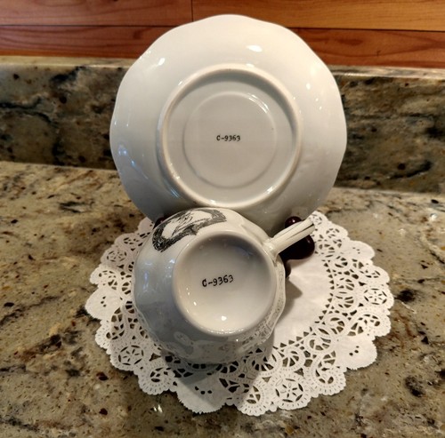VINTAGE SILVER 25TH ANNIVERSARY CHINA TEA CUP SET - Picture 6 of 7