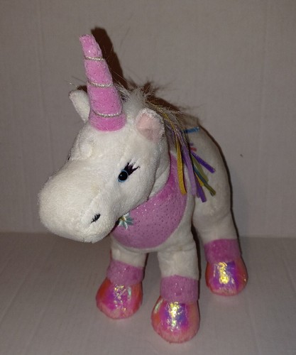 Ganz Webkinz Unicorn Ribbons Flowers Plush Stuffed NO CODE White Pink - Bild 2 von 8