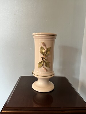 Vintage Nuova Capodimonte White with Pink touch of Roses Vase-8 H