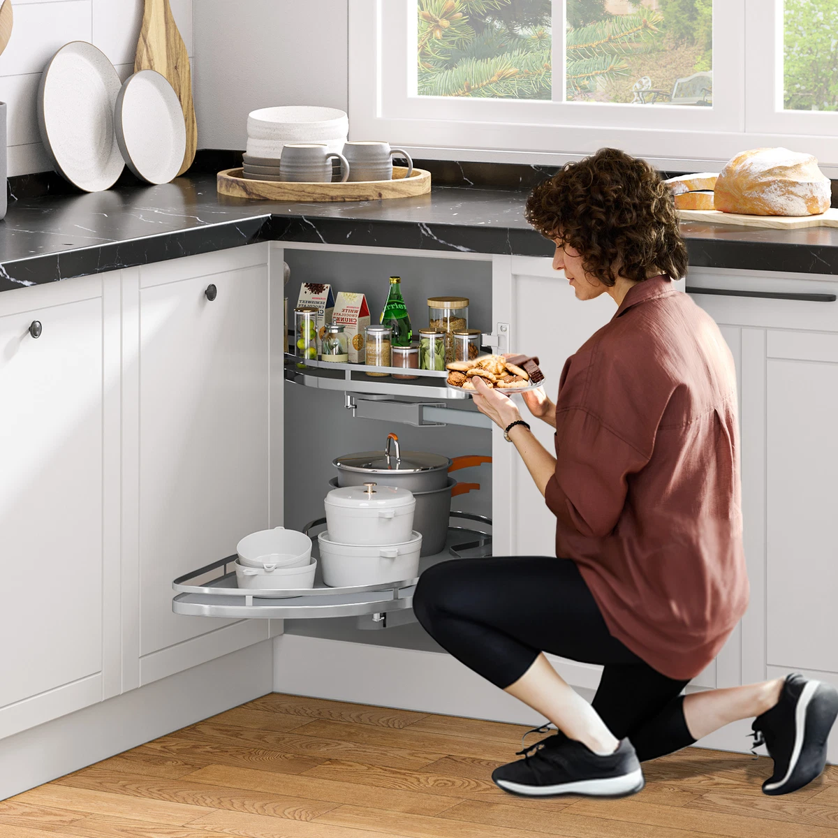 Corner kitchen 2024 cabinet pull out
