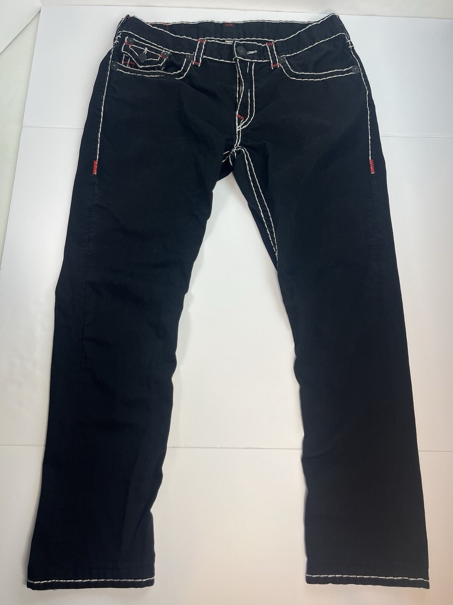 True Religion Dark Desire Jeans Men's Size 38 36x31 Black Red