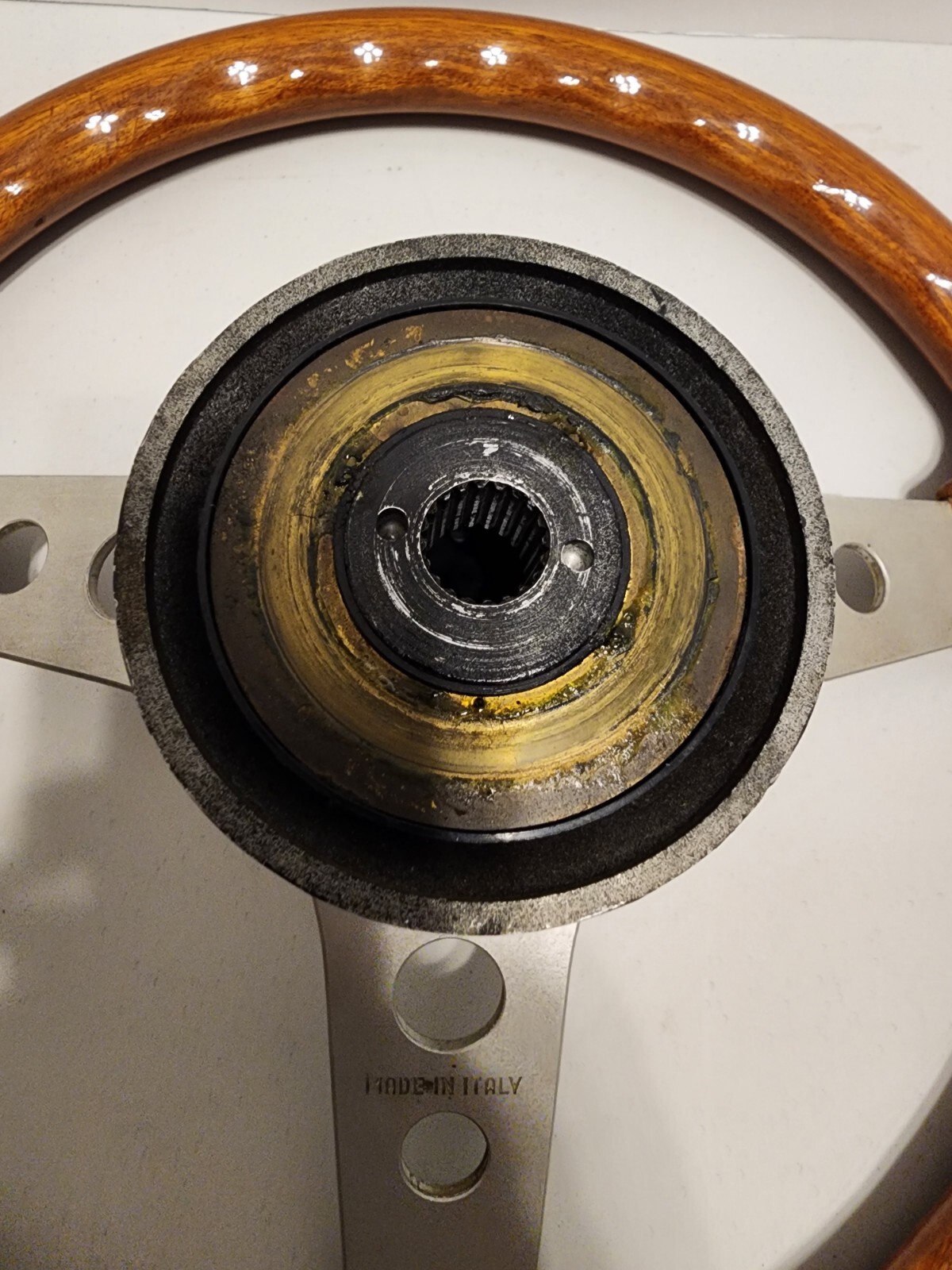 Vintage Wooden Dino Italia Ferrari Steering Wheel Made In Italy 