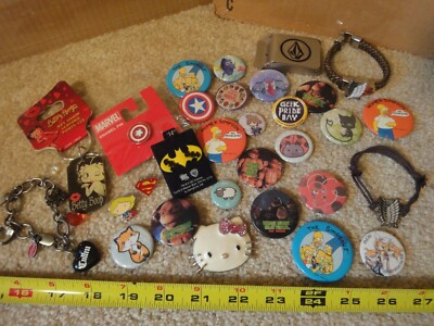 Lootcrate, geek, video game, movie pinback, enamel pins, TMNT, Simpsons, Batman