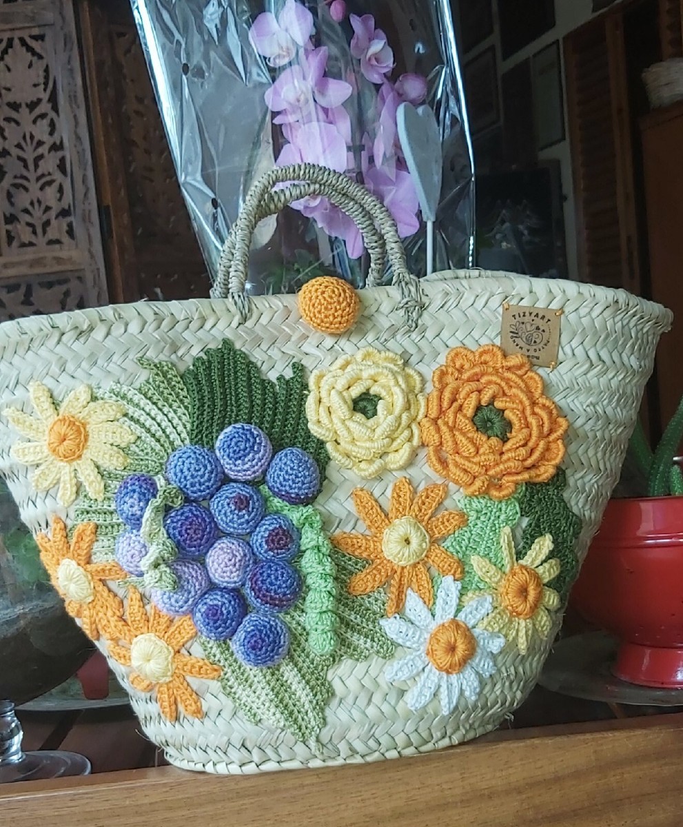 ➜ borsa coffa siciliana intrecciata con palma Formato grande