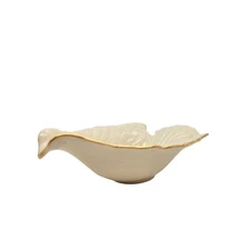 Lenox China Bird Server Serving Open Candy Bowl Dish Gold Rim Ivory Gold Trim 8"