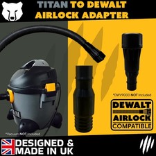 Titan TTB350 Vacuum to DeWalt AirLock DWV9000 32mm Hose Adapter Converter