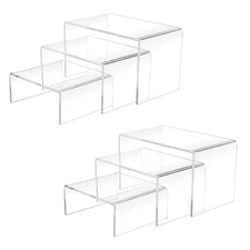 Acrylic Display Risers Set - Clear Stands for Cupcakes, Desserts, Candy, Figures