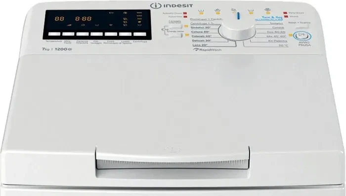 Lavatrice a Carica dall' Alto INDESIT 7 Kg 1200 Giri Rapido Partenza Ritardata, fotografia 4 di 7
