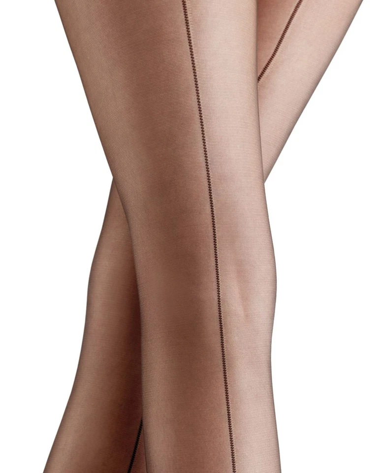 Pretty Polly 10den Gloss S/M Beige & Schwarz Naht Strumpfhose Feinstrumpfhose - Bild 4 von 4