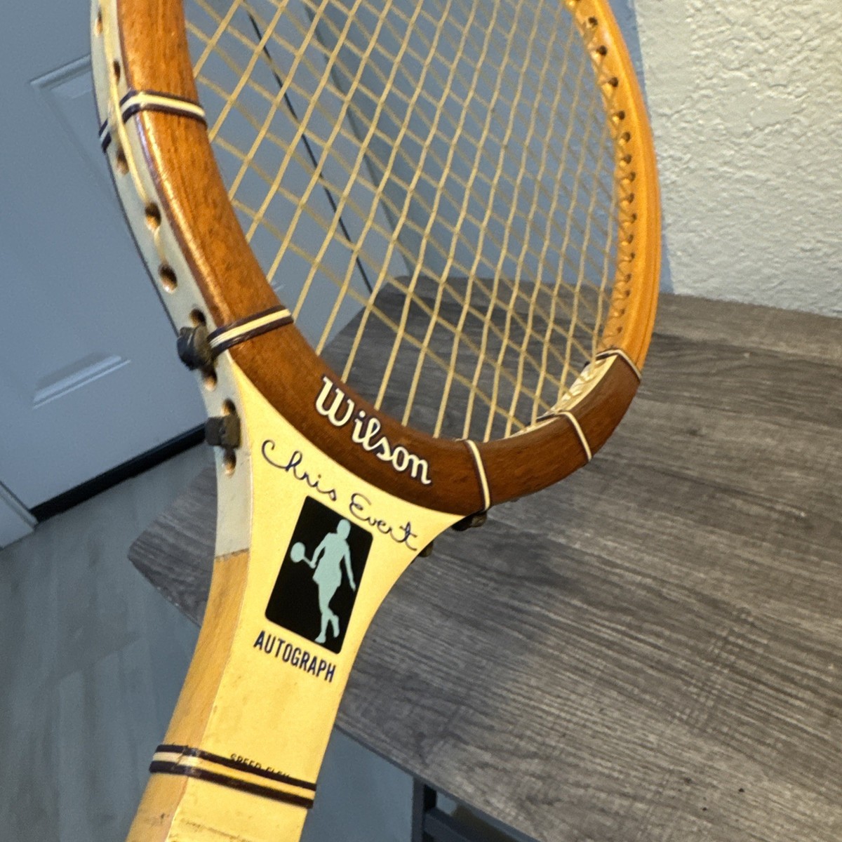Vintage Wilson Chris Evert Autograph Wood Tennis Racquet, Light 4