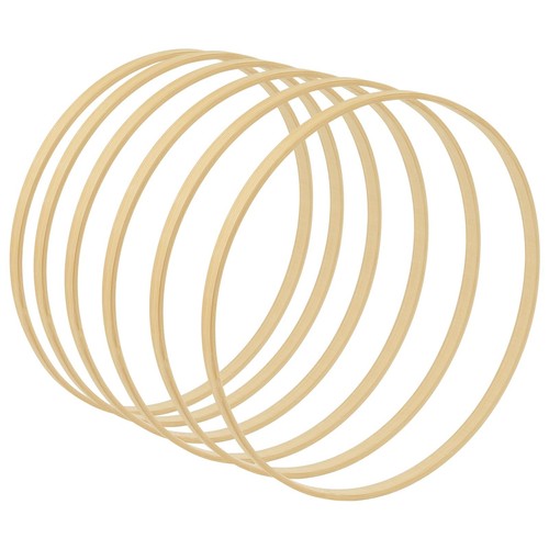 , 10 Pack Wooden Hoop Rings Macrame Floral Wreath for DIY Dream Catcher Weddi...