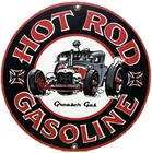 VINTAGE HOT ROD GARAGE / CHEVRON PORCELAIN SIGN GAS STATION AUTO SHOP DEALERSHIP